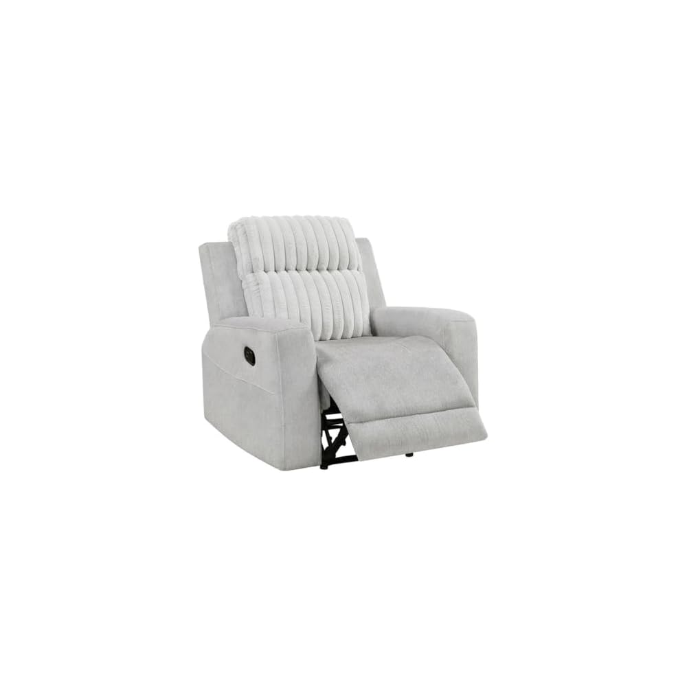 Lexicon Benton Corduroy Reclining Chair in Light Gray