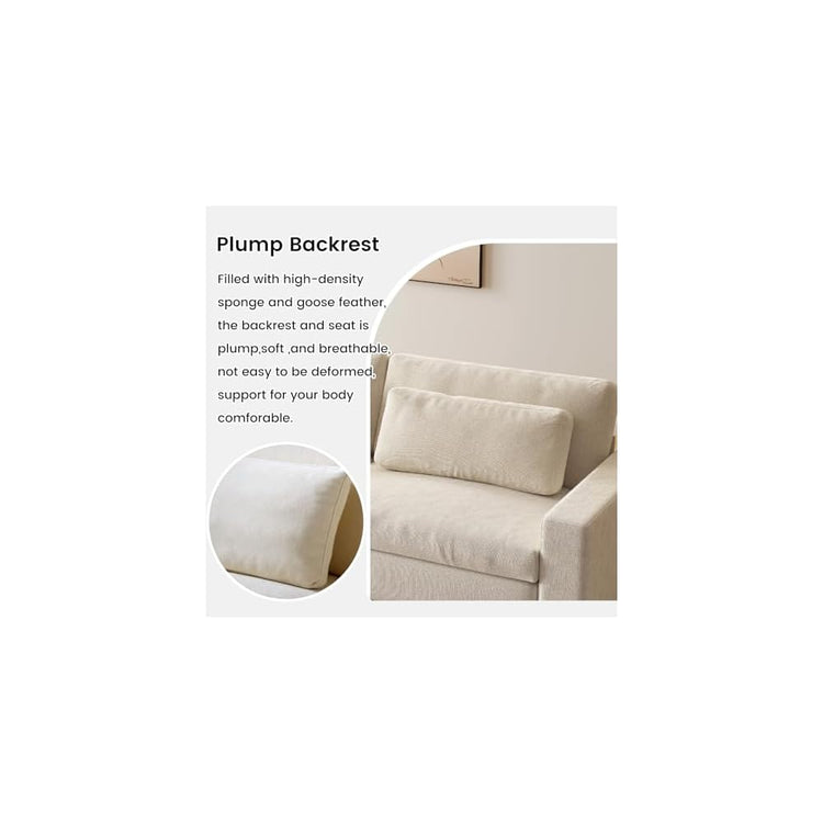 Guyii 104.72" Oversized Sofa, Extra-Wide & Deep Loveseat Sofa, 3 Seater Sofa with 2 Pillows, Modern Polyester Sofa Couch for Living Room, Bedroom, Home, 330 Lbs Capacity