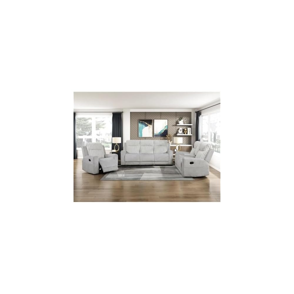 Lexicon Benton Corduroy Reclining Chair in Light Gray