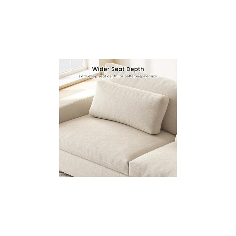 Guyii 104.72" Oversized Sofa, Extra-Wide & Deep Loveseat Sofa, 3 Seater Sofa with 2 Pillows, Modern Polyester Sofa Couch for Living Room, Bedroom, Home, 330 Lbs Capacity