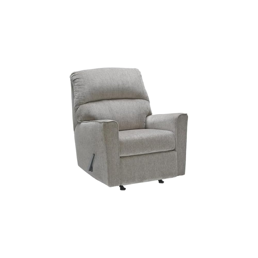 Signature Design by Ashley Manual Rocker Recliner Chair, Alloy Gray