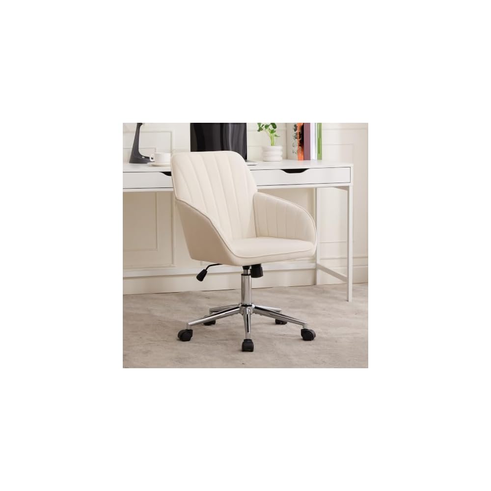 Ergonomic Home Office Chair - Velvet Criss Cross Computer Desk Chair, Mid-Back 360° Rolling PC Chairs, Modern Height Adjustable with Comfy Lumbar & Fixed Armrest for Study Vanity Gaming Blue