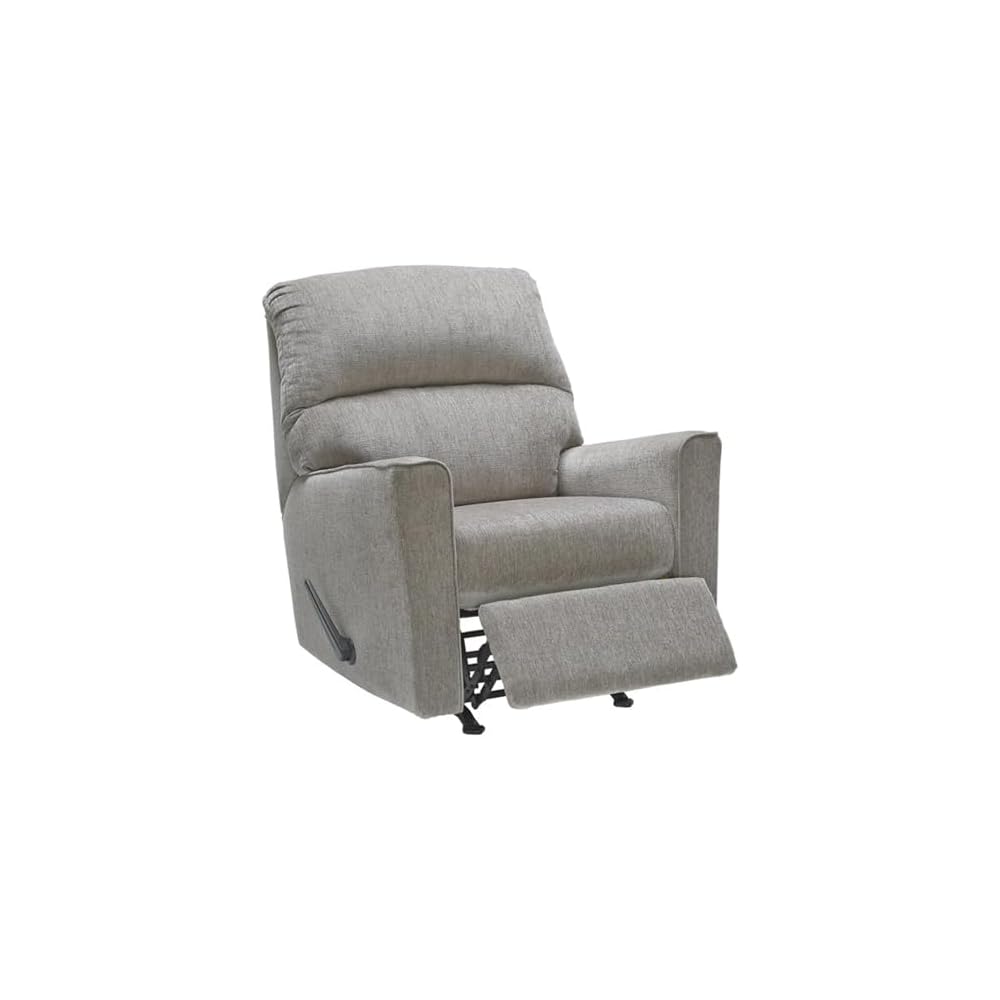 Signature Design by Ashley Manual Rocker Recliner Chair, Alloy Gray
