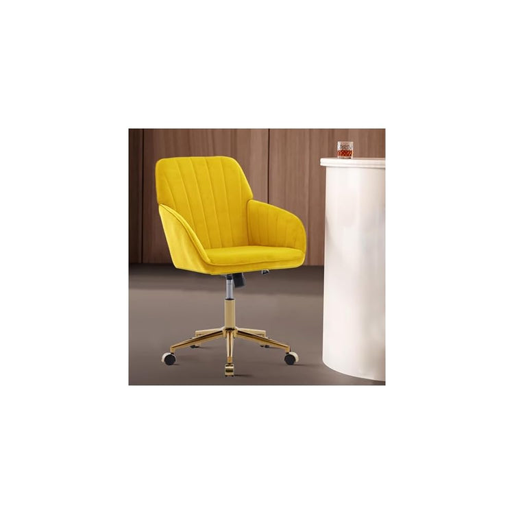 Ergonomic Home Office Chair - Velvet Criss Cross Computer Desk Chair, Mid-Back 360° Rolling PC Chairs, Modern Height Adjustable with Comfy Lumbar & Fixed Armrest for Study Vanity Gaming Blue