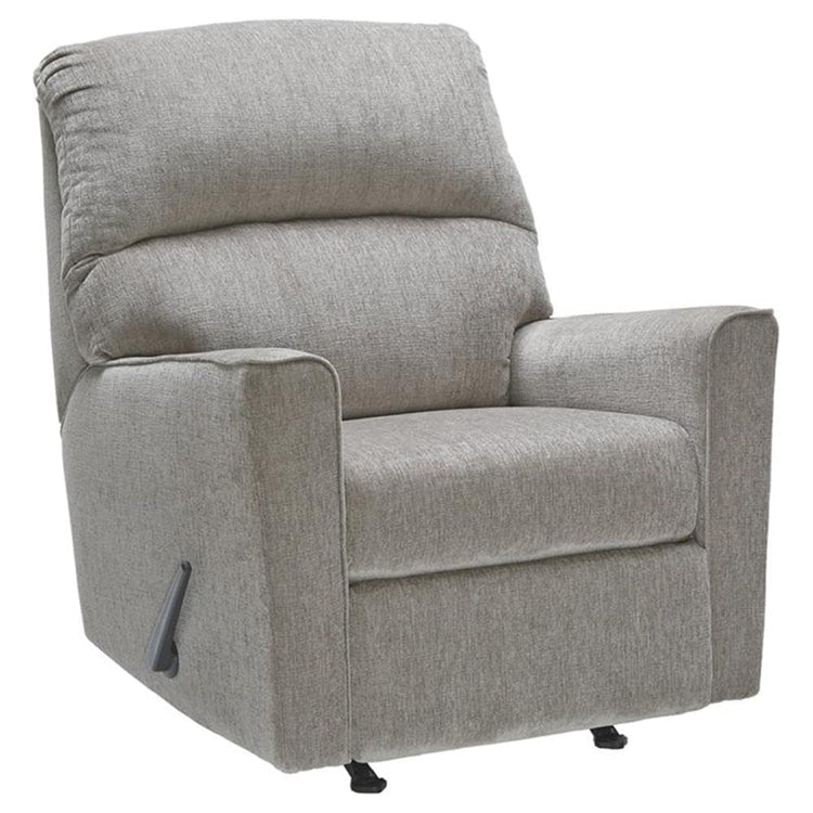 Signature Design by Ashley Manual Rocker Recliner Chair, Alloy Gray