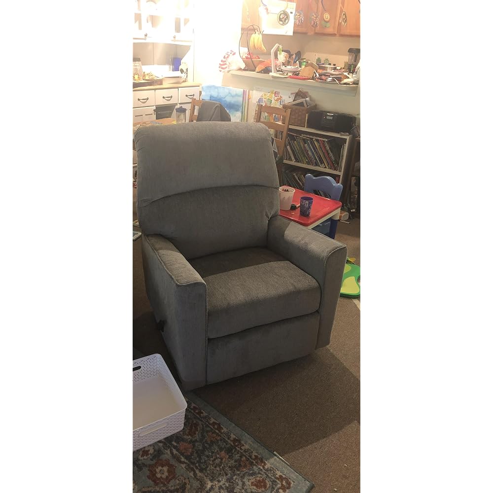 Signature Design by Ashley Manual Rocker Recliner Chair, Alloy Gray